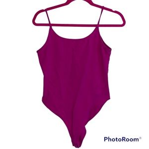 Forever 21 Magenta Low Back Scoop Bodysuit